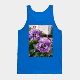 Beautiful Purple Pansies in the Garden Tank Top